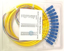 QTY 10  12 Strand 9/125 Fiber Optic Pigtail 3m SC/UPC Single Mode - 5740 picture