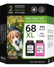 68XL 2 Pack Black Tri-Color 68XL Compatible for HP Printers picture