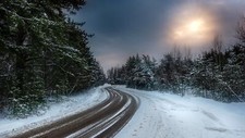 Landscape road winter Custom Gaming Mat Desk picture