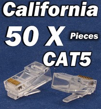 50 X pcs RJ45 Plug Cat5 Modular LAN Network Connector Internet Ethernet Cable 5E picture