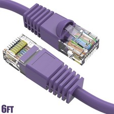 6FT Cat6 RJ45 Network LAN Ethernet UTP Snagless Patch Cable Pure Copper Purple picture