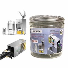30-Pack Cat7 Cat6A RJ45 Connectors Shielded Cat7 Cat6A RJ45 Ends Ethernet Cab... picture