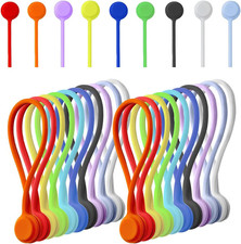 20 Pack Reusable Silicone Magnetic Cable Ties Twist Ties for Home/Office Cord Wr picture