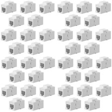 40 PCS Cat3 Telephone Jack Phone Line Connector Coupler Female White Plastic picture