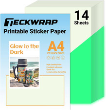 Printable Vinyl Sticker Paper, Glow in the Dark, A4 Size, 14 Sheets/Pack picture