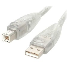 Startech USB2HAB15T 15ft USB 2.0 A to B Cable Transparent picture