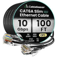Cable Ethernet CAT6A delgado de 100 pies, cable de red de alta velocidad de 10Gb picture