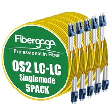 Fibergaga 5Pack 15M(50ft) OS2 LC to LC Singlemode SM 9/125µm 2.0mm Fiber Cable picture