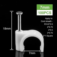 100PCS Cable Clips Nail In Wall Wire Clamps Round White Cable Management picture