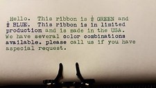 Universal Typewriter Ink Ribbon - Blue and Green Ink Ribbon - Made in USA picture