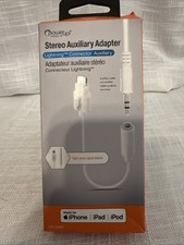 POWER UP Headphone Auxiliary Adapter MFi 8-pin to 3.5mm 6” cable NEW picture