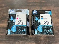 Lot of 2 HP 11 Ciyan & Magenta Ink Cartridges CR836A/C4837A See Details (Q3) picture