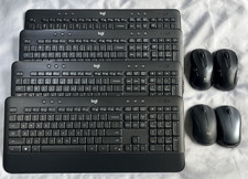Lot of 4 Logitech K545 Wireless Keyboard w/ Mice & Receivers Combo M510 & M310 picture