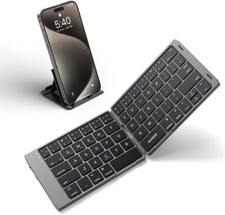 Samsers Foldable Bluetooth Keyboard w/ Phone Stand, Portable, Rechargeable - NIB picture