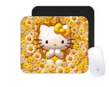 Custom Mouse Pad Personalized Photo Office Desk Mat Kitty 3D Flowers Cat Gifts picture