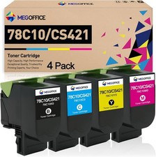 78C10 Toner Cartridge Set Compatible for Lexmark CS421 CS521 CS622 CX622 4 Pack picture