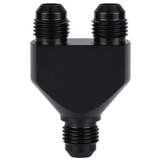 6AN Male to Parallel Dual 6AN Male Y Block Fuel Fitting Splitter 6AN to 2 x 6AN picture
