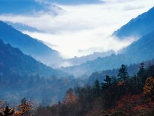 Landscape mountains forest smoky valley clouds tennessee Custom Gaming Mat Desk picture
