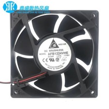Delta AFB1224VHE 12038 DC24V 0.57A 12CM 2-Wire Dual Ball Inverter Cooling Fan picture