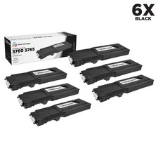 LD 6PK 331-8429 W8D60 Black Laser Toner Cartridge for Dell C3760n C3760dn C3765d picture