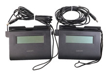 Lot x2 Wacom STU-300 B USB LCD Signature Tablet Pad with Stylus Pen and USB picture