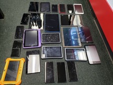 lot of 24 broken Android tablets, phones, etc as-is for parts/scrap bad bundle picture