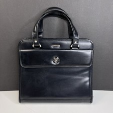 VTG Franklin Covey Black Briefcase Messenger Organizer Binder Bag Turn Lock picture