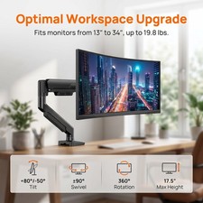 ErGear Single Monitor Arm 13-34 Inch Fully Adjustable VESA Desk Mount picture