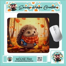 Mouse Pad Hedgehog Autumn Trees and Leaves Fall Season Anti Slip Back Easy Clean picture