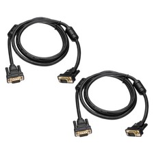 2 PCS VGA Cable (5 ft 9 Pin) - Male to Male Video Cable Adapter Cord Black picture