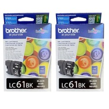2pcs Genuine Brother LC61 Black Ink Cartridges LC61Bk picture