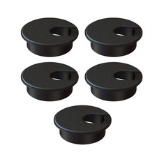 Desk Grommet 2 Inch Pack of 5 - Black ABS Plastic Cable Hole Cover for Wires & C picture
