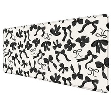 Coquette Black Bow Large Pad 31.5x15.7inch, Trendy Preppy Black White Bow Lar... picture