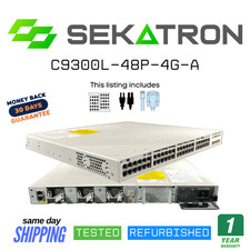🔀 Cisco C9300L-48P-4G-A • 48-Port PoE+ Switch • 4x1G SFP • w/PWR-C1-1100WAC-P ⚡ picture