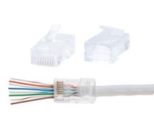 RJ45 EZ Modular Plug CAT5e CAT6 UTP Network Cable End Pass Through Connector Lot picture