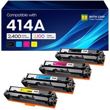 ** NEW HP Toner | 414A / 414X | Black / Color | With Chips | Compatible | 4-Pack picture