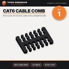 Network Cable Comb 24 Port Cat6 Ethernet Dressing Tool Organizer 3D Printed picture
