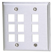 HUBBELL PREMISE WIRING SSF209 Plate,9 Ports,Gray 22LW32 picture