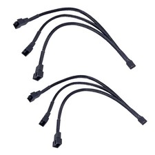 2 Pack 3 Way 4 Pin PWM Fan Splitter Cable 12 inch PC Fan Extension Cable picture