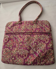 Vera Bradley Pink/Purple Paisley Soft Padded Laptop Case Bag Handles - Pre-owned picture
