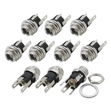 10Pcs 5.5x2.1mm DC Power Female Jack Panel Mount Terminal 3 Pin 5.5 * 2.1mm... picture