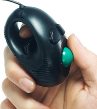 YUMQUA Mini Handheld Trackball Mouse Finger Mouse USB Wire with Roller Ball picture