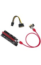 VER009S PCIE Riser Express Cable 1X to 16X (Dual-6pin / Molex Power) W LED picture