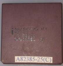 Vintage Intel A82385-25 (C) SZ144 memory processor RARE picture