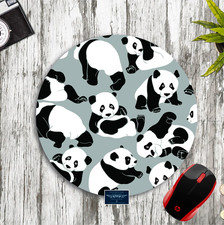 PANDA BEAR PRINT CUSTOM ROUND MOUSEPAD DESK MAT HOME SCHOOL OFFICE PC GIFT picture