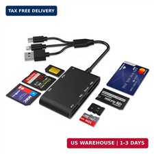 7-in-1 Smart Card Reader with 3-Port Connectivity - Lightning/USB-C/USB-A Milita picture