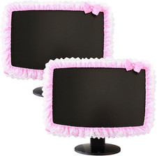 2 Pcs 23''-26'' Lovely Computer Monitor Cover with Bow-Knot Cute Elastic Moni... picture