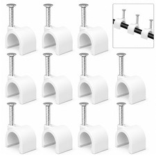 100pcs 10mm Nail In Cable Clips Wire Holders Cord Organizer Wall Mount Tacks Set picture