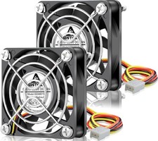 GDSTIME 60mm x 15mm Fan 3 Pin 12V DC Brushless Quiet Slim PC Cooling 2-Pack picture