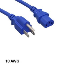 [Lot10] Blue 10Ft Standard Power Cord NEMA5-15P to IEC60320 C13 18AWG 10A/125V S picture